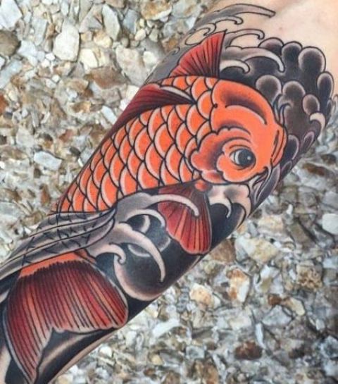 Wonderful-Koi-Fish-Tattoo-For-Women
