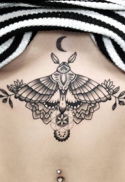 Gorgeous-Moth-Sternum-Tattoo 