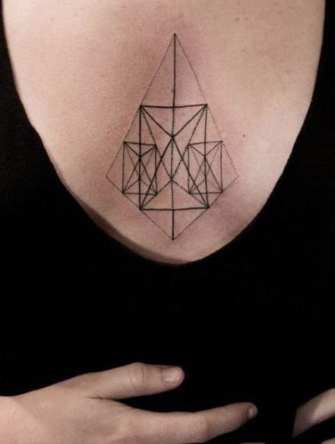 Wonderful-Geometric-Sternum-Tattoo 