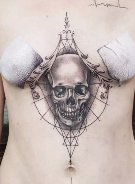 Fabulous-Skull-Sternum-Tattoo 