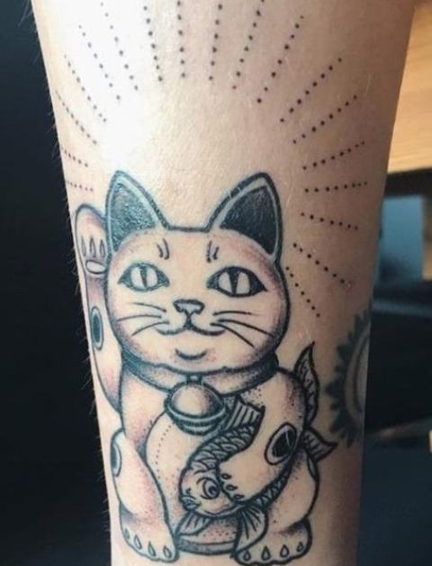 Spectacular-Chinese-Cat-Tattoo
