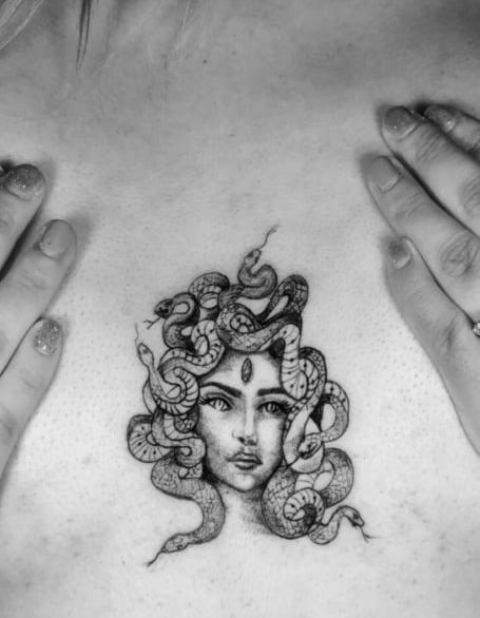 Lovely-Sternum-Medusa-Tattoo 